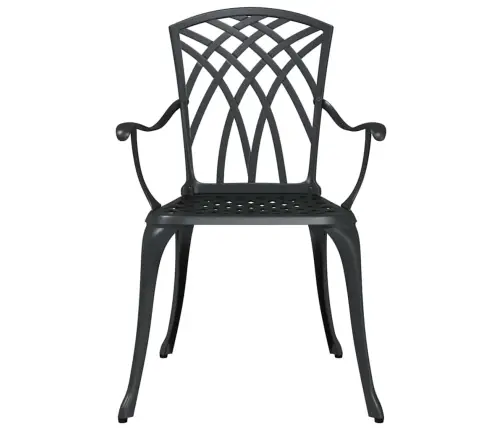 Sodo Kėdė 2 Pcs Juoda 55 X 56.5 X 91Cm Aliuminis