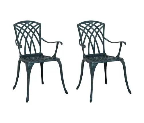 Dārza Krēsli 2 Gabali, Zaļi, Čuguna Vidaxl