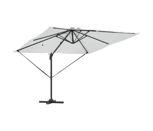 Roma Cantilever Saules Led Parasol - Smilšu Krāsā - 286 X 285 X 270 Cm - Alumīnija Vidaxl