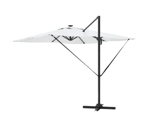 Roma Cantilever Saules Led Parasol - Smilšu Krāsā - 286 X 285 X 270 Cm - Alumīnija Vidaxl
