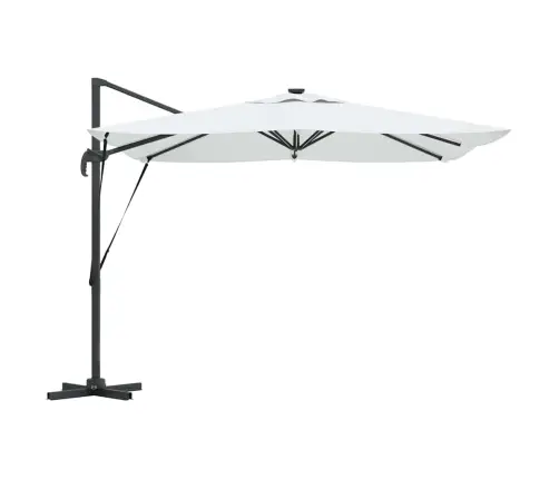 Roma Cantilever Saules Led Parasol - Smilšu Krāsā - 286 X 285 X 270 Cm - Alumīnija Vidaxl