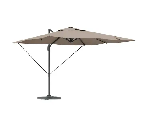 Cantilever Roma Saulessargs Ar Led – Taupe (286 X 285 X 270 Cm) – Alumīnijs Vidaxl