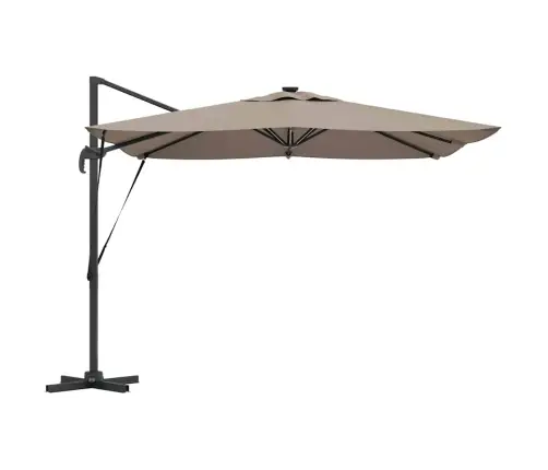 Cantilever Roma Saulessargs Ar Led – Taupe (286 X 285 X 270 Cm) – Alumīnijs Vidaxl