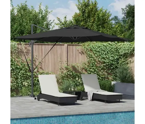 Cantilever Roma Parasol Ar Led - Melns, 286 X 285 X 270 Cm, Alumīnijs Vidaxl