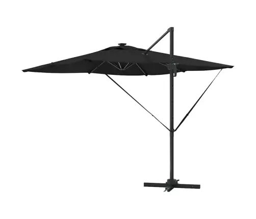 Cantilever Roma Parasol Ar Led - Melns, 286 X 285 X 270 Cm, Alumīnijs Vidaxl