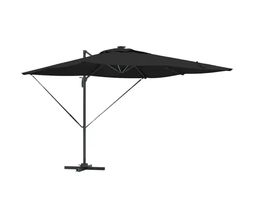 Cantilever Roma Parasol Ar Led - Melns, 286 X 285 X 270 Cm, Alumīnijs Vidaxl