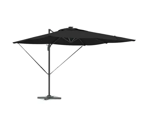 Cantilever Roma Parasol Ar Led - Melns, 286 X 285 X 270 Cm, Alumīnijs Vidaxl
