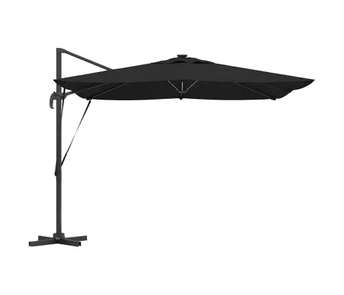 Cantilever Roma Parasol Ar Led - Melns, 286 X 285 X 270 Cm, Alumīnijs Vidaxl