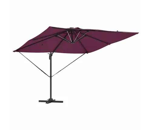 Canti Roma Saules Parasol Ar Led Bordo Sarkanā Krāsā, 286 X 285 X 270 Cm, Alumīnijs. Vidaxl