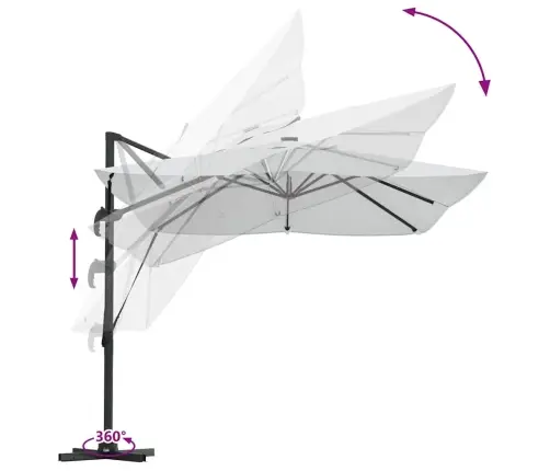 Kantilever Roma Pavėsinė Bežinė Ir Juoda 352 X 251 X 265 Cm