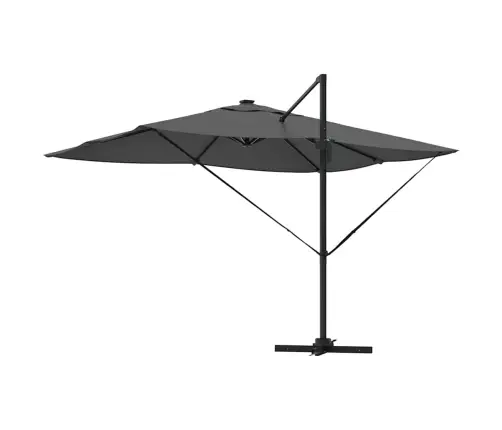 Kantleva Roma Päikesevarju Led -Ribatuledega Antratsiit Ja Must