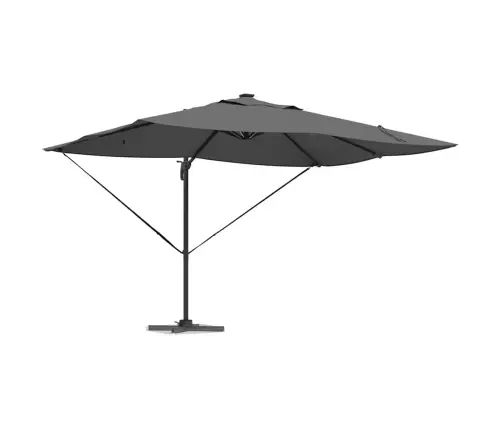 Kantleva Roma Päikesevarju Led -Ribatuledega Antratsiit Ja Must