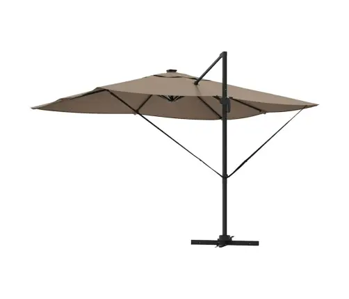 Novietojams Roma Saules Kantilevers Ar Led Gaismiņām, Taupe, 352X251X265 Cm, Alumīnija Vidaxl