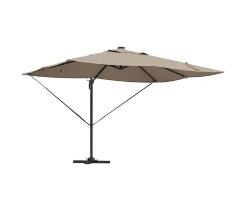 Novietojams Roma Saules Kantilevers Ar Led Gaismiņām, Taupe, 352X251X265 Cm, Alumīnija Vidaxl