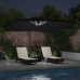 Cantilever Roma Lietussargs Ar Led, Melns, 352X251X265 Cm, No Alumīnija Vidaxl