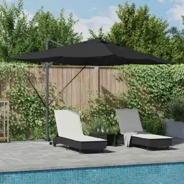 Kāpelējošs Roma Parasol Melns Un Melns 352 X 251 X 265 Cm Vidaxl