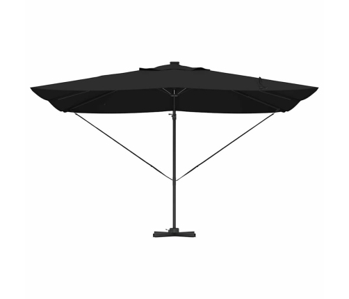 Cantilever Roma Lietussargs Ar Led, Melns, 352X251X265 Cm, No Alumīnija Vidaxl
