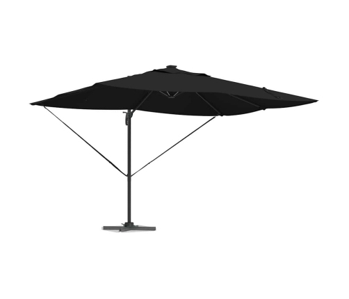 Cantilever Roma Lietussargs Ar Led, Melns, 352X251X265 Cm, No Alumīnija Vidaxl