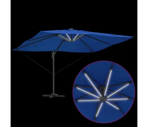 Cantilever Roma Saulessargs Ar Led, Zils, 352 X 251 X 265 Cm, No Alumīnija Vidaxl