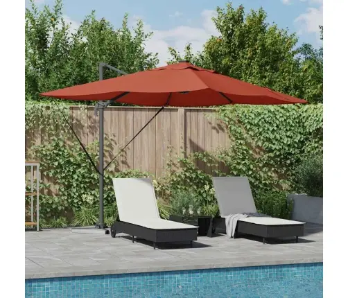 Cantilever Roma Saules Parasol Ar Led, 352 X 251 X 265 Cm, Alumīnija. Vidaxl Cantilever Roma Saules Parasol Ar Led, 352 X 251 X 265 Cm, Alumīnija. Vidaxl