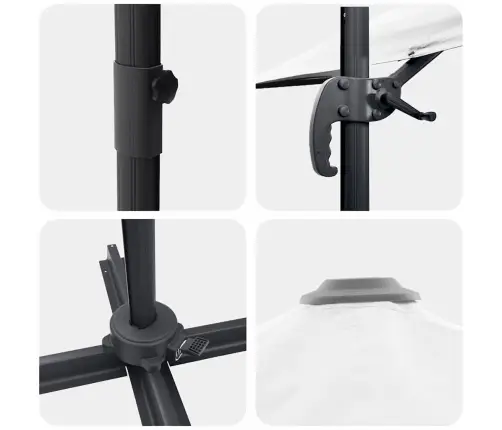 Kantileveris Roma Lietussargs Smilšu Krāsā 286X285X265 Cm, Alumīnijs Vidaxl