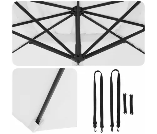 Kantileveris Roma Lietussargs Smilšu Krāsā 286X285X265 Cm, Alumīnijs Vidaxl