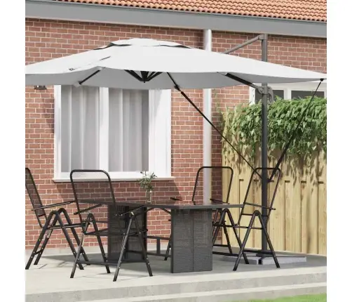 Kantileveris Roma Lietussargs Smilšu Krāsā 286X285X265 Cm, Alumīnijs Vidaxl