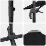 Cantilever Roma Parasol Melns 286X285X265 Cm Alumīnijs Vidaxl Cantilever Roma Parasol Melns 286X285X265 Cm Alumīnijs Vidaxl