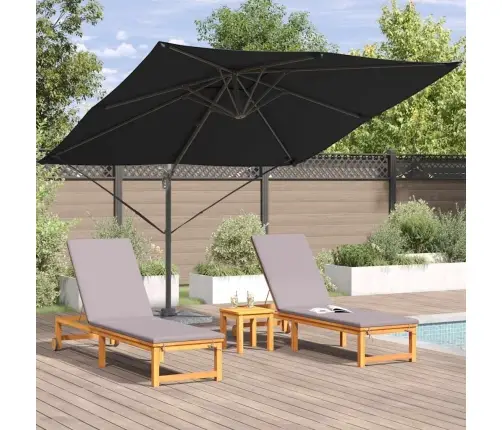 Cantilever Roma Parasol Melns 286X285X265 Cm Alumīnijs Vidaxl Cantilever Roma Parasol Melns 286X285X265 Cm Alumīnijs Vidaxl