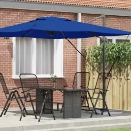Roma Parasol Zila 286 X 285 X 265 Cm Poliesters Un Alumīnijs Vidaxl