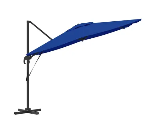 Lielais Roma Parasol, Zilā Krāsā, 286X285X265 Cm, Alumīnijs Vidaxl