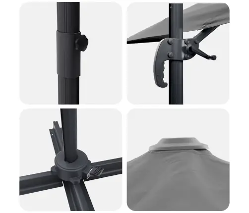 Cantilever Roma Saulessargs Antracītā, Izmēri: 352X251X260 Cm, Izgatavots No Alumīnija. Vidaxl