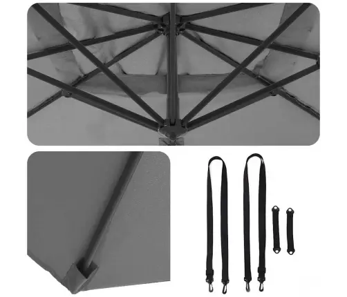 Cantilever Roma Saulessargs Antracītā, Izmēri: 352X251X260 Cm, Izgatavots No Alumīnija. Vidaxl