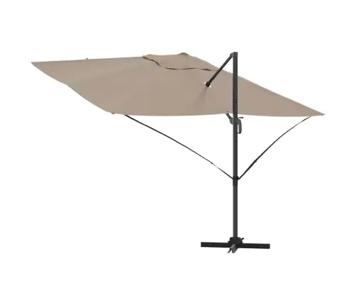 Roma Sānu Lietussargs Pelēkbrūnā Krāsā 352X251X260 Cm Alumīnijā Vidaxl