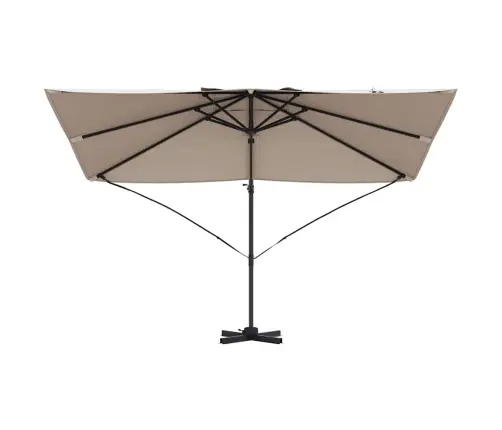 Roma Sānu Lietussargs Pelēkbrūnā Krāsā 352X251X260 Cm Alumīnijā Vidaxl