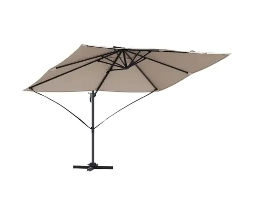 Roma Sānu Lietussargs Pelēkbrūnā Krāsā 352X251X260 Cm Alumīnijā Vidaxl