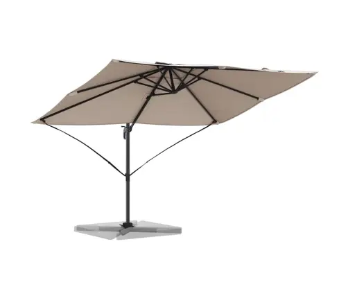 Roma Sānu Lietussargs Pelēkbrūnā Krāsā 352X251X260 Cm Alumīnijā Vidaxl