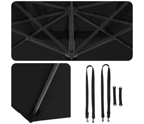 Kantilever Roma Pavėsinė Juoda Ir Juoda 352 X 251 X 260 Cm Kantilever Roma Pavėsinė Juoda Ir Juoda 352 X 251 X 260 Cm