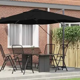 Kāpelējošs Roma Parasol Melns Un Melns 352 X 251 X 260 Cm Vidaxl