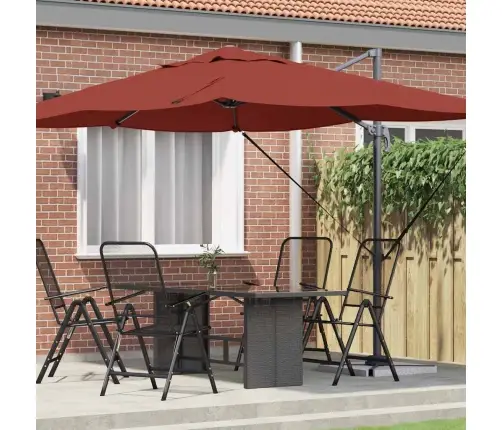 Roma Kantileveris Terakotas Krāsā 352X251X260 Cm No Alumīnija Vidaxl