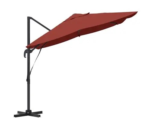 Roma Kantileveris Terakotas Krāsā 352X251X260 Cm No Alumīnija Vidaxl