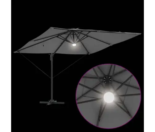 Kantilever Roma Parasol Antracīts Lieli Alumīnijs, Tērauds Vidaxl