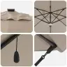Cantilever Roma Parasol Ar Led Gaismām, Taupe Krāsā, 286 X 285 X 270 Cm, Alumīnija Vidaxl
