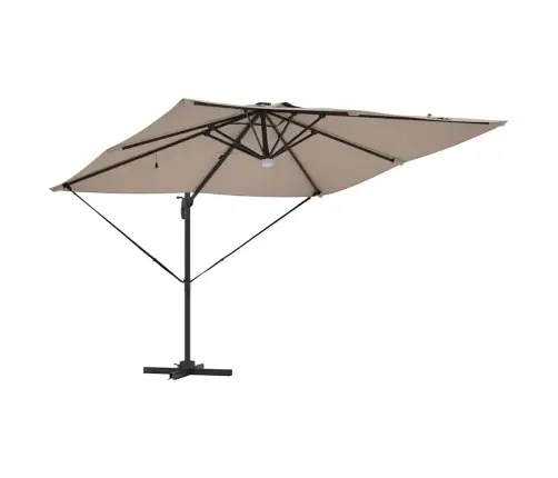 Cantilever Roma Parasol Ar Led Gaismām, Taupe Krāsā, 286 X 285 X 270 Cm, Alumīnija Vidaxl