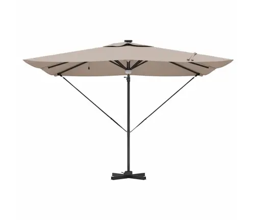 Cantilever Roma Parasol Ar Led Gaismām, Taupe Krāsā, 286 X 285 X 270 Cm, Alumīnija Vidaxl