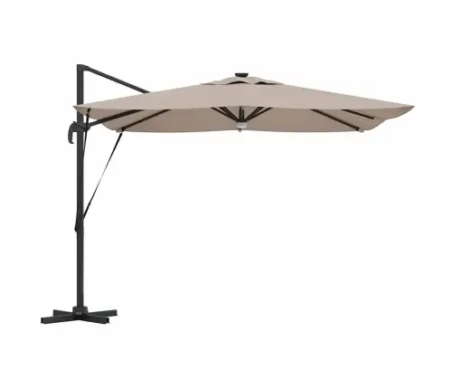 Cantilever Roma Parasol Ar Led Gaismām, Taupe Krāsā, 286 X 285 X 270 Cm, Alumīnija Vidaxl