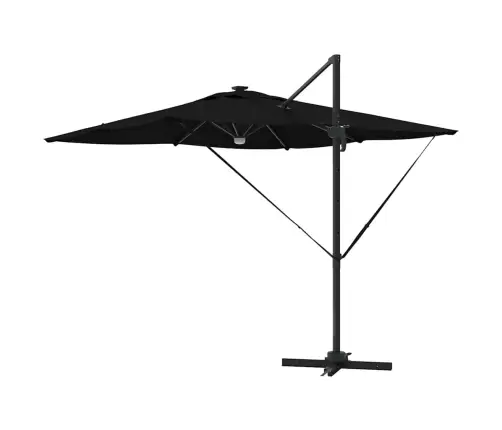 Cantilever Roma Saulespuķe Ar Led, Melna, 286 X 285 X 270 Cm, Alumīnija Vidaxl