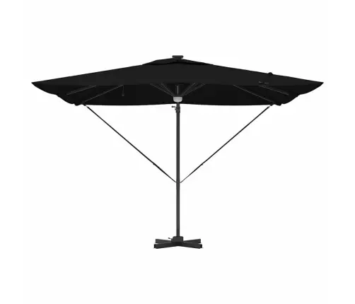 Cantilever Roma Saulespuķe Ar Led, Melna, 286 X 285 X 270 Cm, Alumīnija Vidaxl