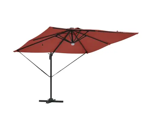 Tipa Roma Saules Aizsargs Ar Led, Terakota, Izmērs 286 X 285 X 270 Cm, Alumīnijs Vidaxl