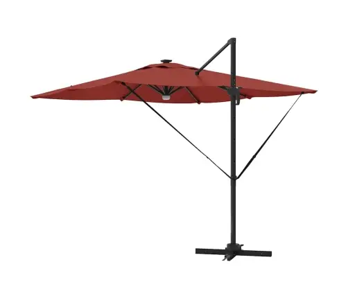 Tipa Roma Saules Aizsargs Ar Led, Terakota, Izmērs 286 X 285 X 270 Cm, Alumīnijs Vidaxl